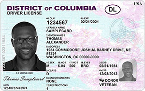 driver's license in Washington D.C.