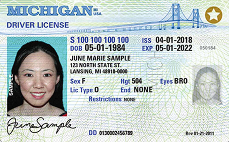 free michigan drivers license template psd