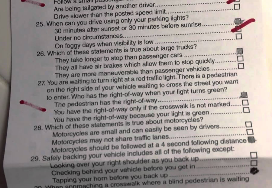 ca motorcycle permit test questions