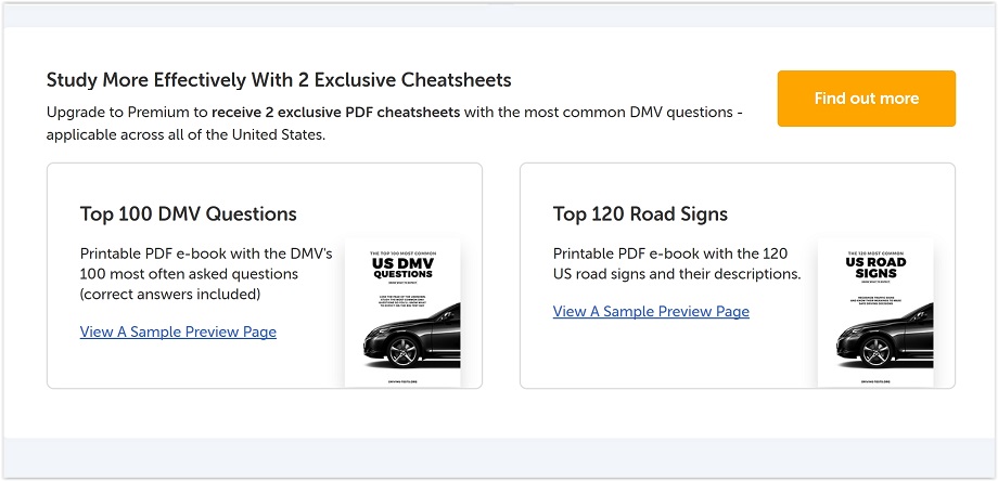 cheat sheet dmv written test