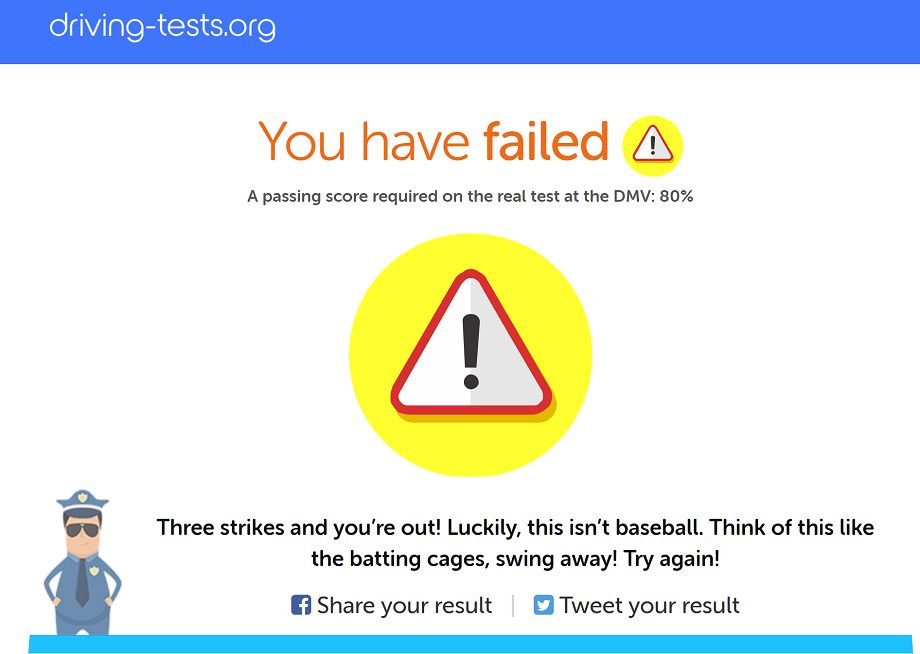 failed practice test