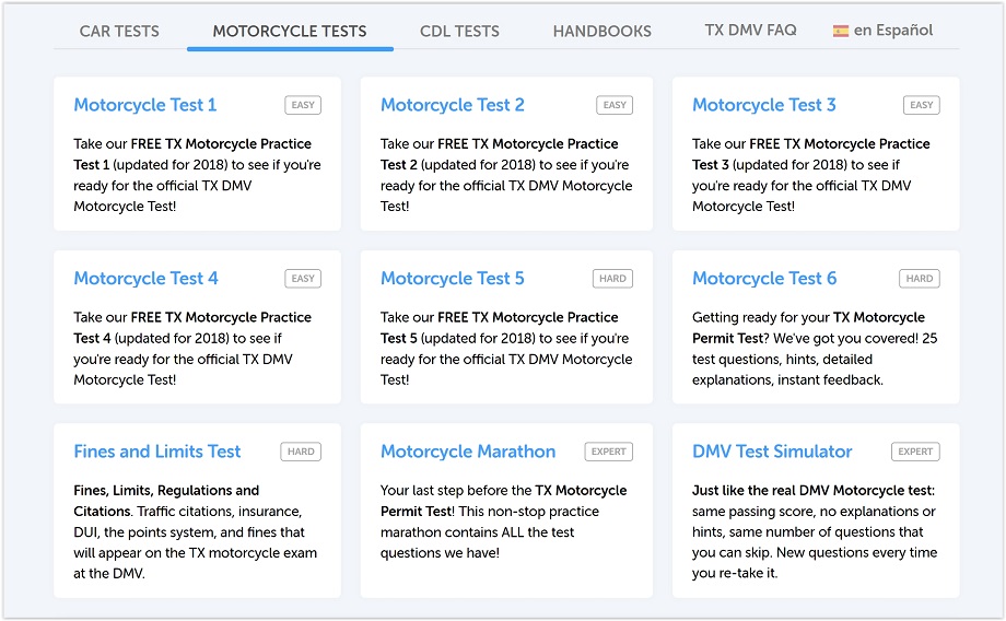 motorcycle knowledge test ca