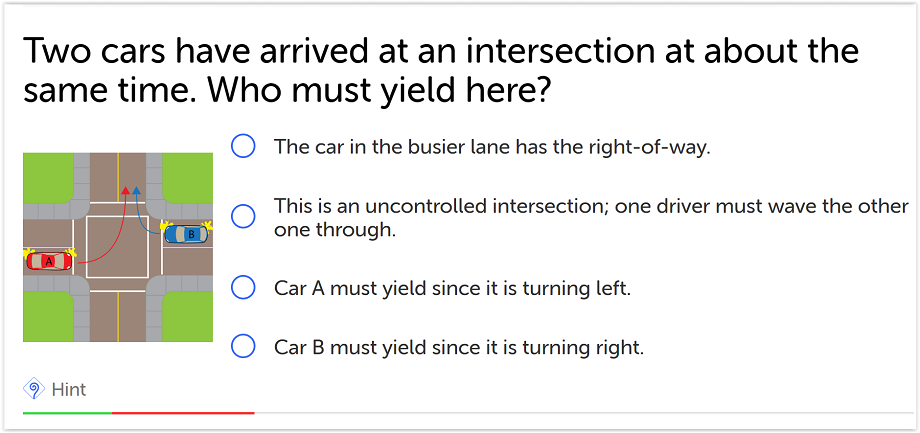 california driving test practice 2019