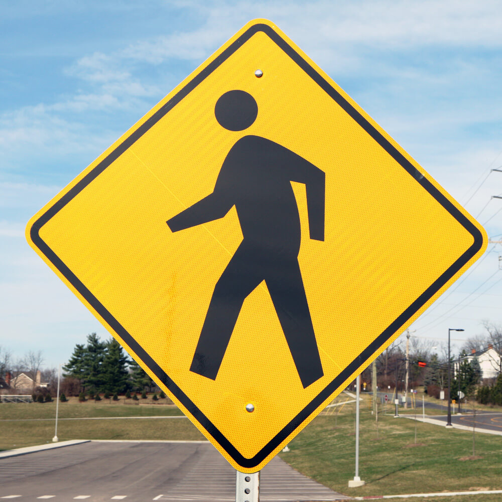 Which Describes The Pedestrian Crossing Sign Shown