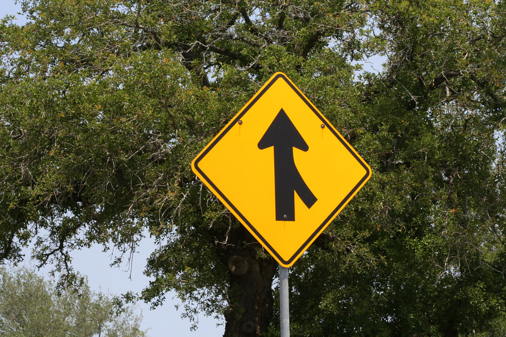 traffic school florida answers a merging traffic sign